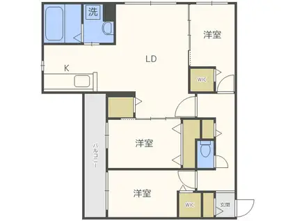 ミュンヘンスクエアI番館(3LDK/5階)の間取り写真