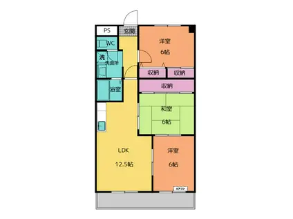 グランレーヴ(3LDK/2階)の間取り写真