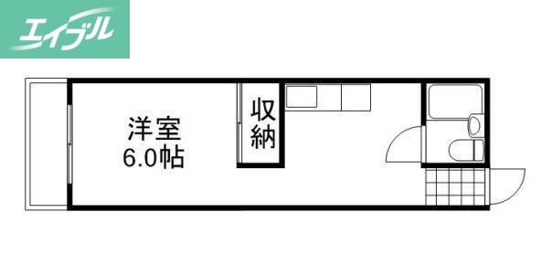 田邉ビル(1DK/2階)の間取り写真