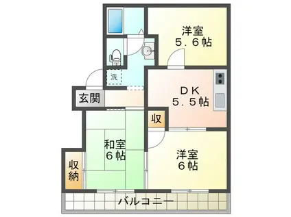 コーポあこぎA(3DK/1階)の間取り写真