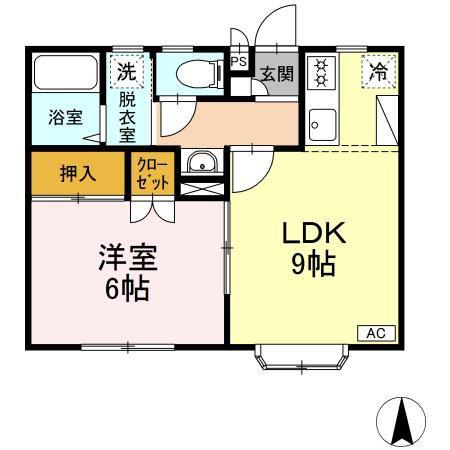 エムズ・パレス(1LDK/1階)の間取り写真