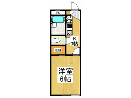 レオパレス三郷II(1K/2階)の間取り写真