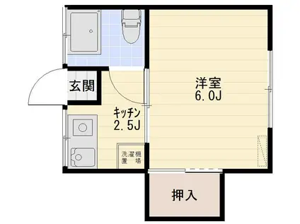セレーノ(1K/2階)の間取り写真