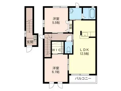 ブランシェM D(2LDK/2階)の間取り写真