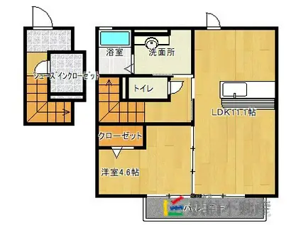 ライム フルーヴ(1LDK/2階)の間取り写真