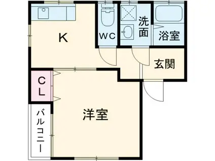 クレーブラット(1K/1階)の間取り写真