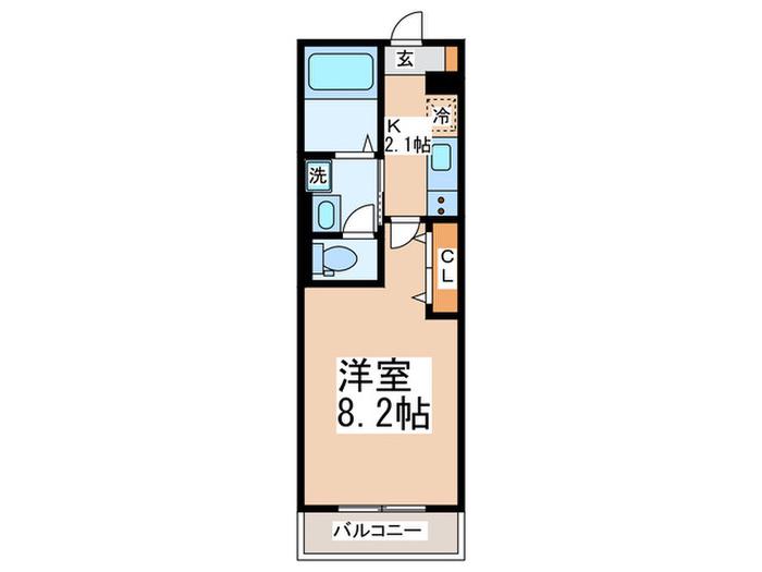GAZON VERT(1K/1階)の間取り写真