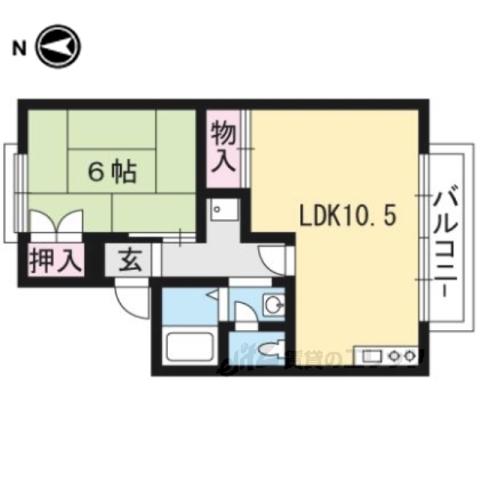 セジュールすみよし(1LDK/2階)の間取り写真