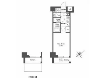 AIFLAT中目黒 アイフラット中目黒(1K/1階)の間取り写真