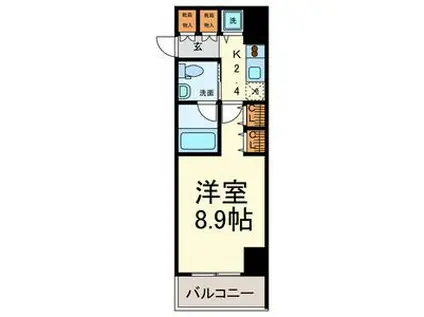 グランルージュ栄II(1K/6階)の間取り写真