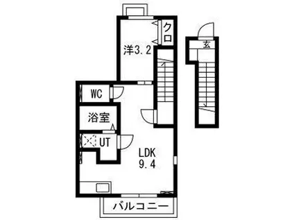 FIGAROVII(1LDK/2階)の間取り写真