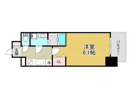 エスリード大阪プライムゲート(1K/7階)の間取り写真