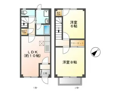 NEWMOUNT21A・B(2LDK/2階)の間取り写真