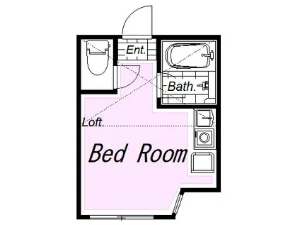 OASIS井土ヶ谷(ワンルーム/2階)の間取り写真