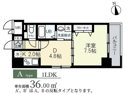 TKM KOHAMA(1LDK/1階)の間取り写真