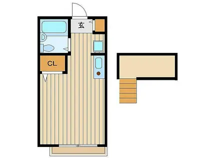 メゾン・ド・フルール(ワンルーム/1階)の間取り写真