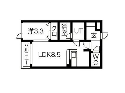 アルトリア(1LDK/1階)の間取り写真