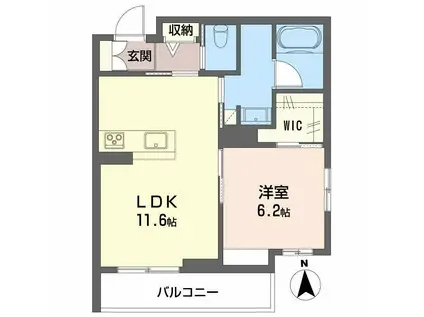 フェリシア(1LDK/1階)の間取り写真