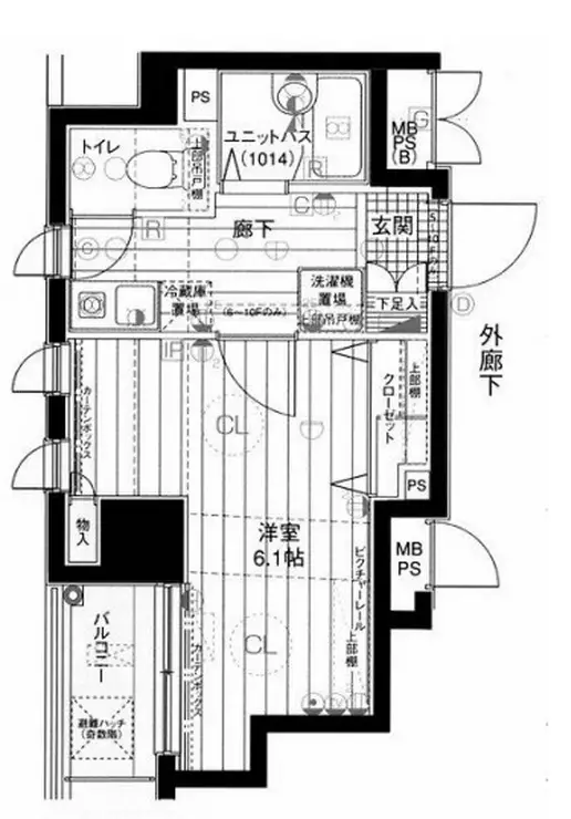 メインステージ日本橋箱崎II 4階階 間取り