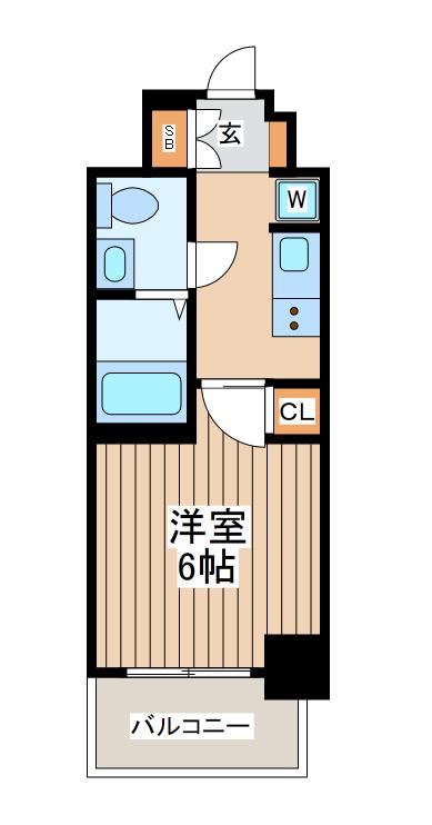パティーナ川崎東(1K/6階)の間取り写真