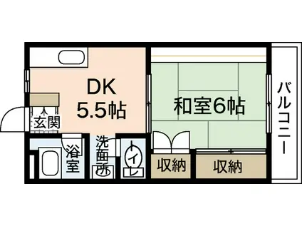 上安ビル(1DK/2階)の間取り写真