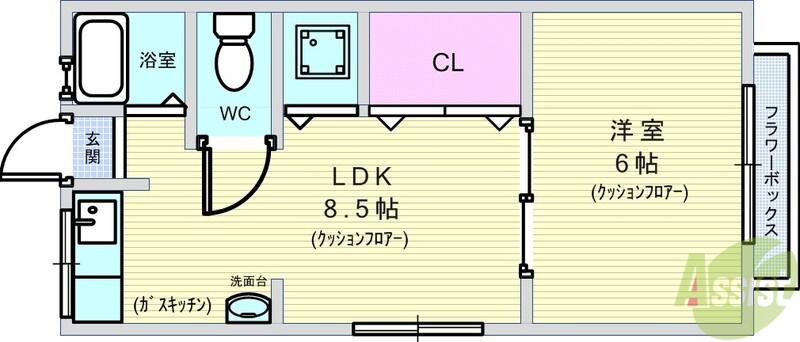 ジェーコーポ(1LDK/2階)の間取り写真