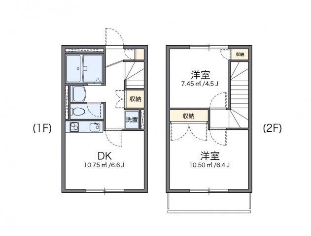 レオパレスMARCH97(2DK/1階)の間取り写真