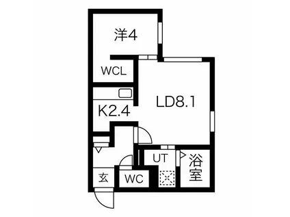 エルムガーデンII(1LDK/4階)の間取り写真