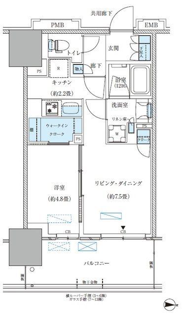 パークアクシス西大島コンフォートスクエア(1LDK/11階)の間取り写真