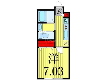 LANDS梅島(1K/1階)の間取り写真
