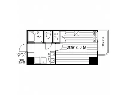 ソレアード木町(1K/4階)の間取り写真