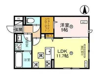 EUPHORIA籠池通(1LDK/1階)の間取り写真