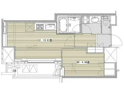 WHITETOWERHAMAMATSUCHO(1LDK/18階)の間取り写真
