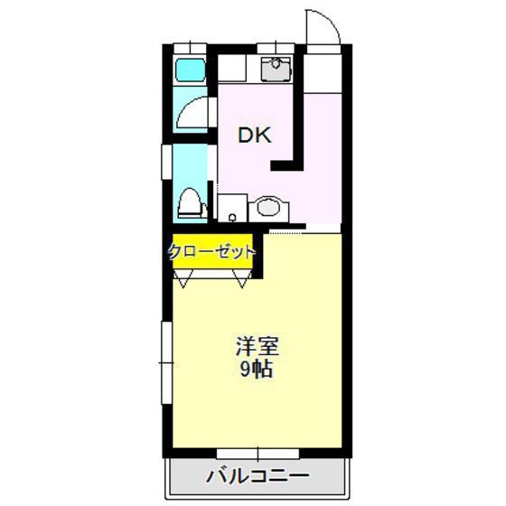 ヴィラ花みずきI(1DK/2階)の間取り写真
