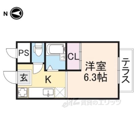 アトム7-ARK(1K/1階)の間取り写真