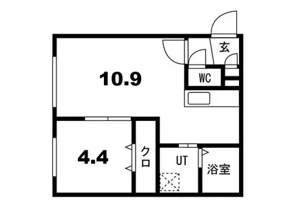 グランデール南郷(1LDK/1階)の間取り写真