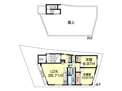 MAILE(2LDK/4階)の間取り写真
