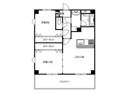 ケーティーディー昭島(2LDK/2階)の間取り写真
