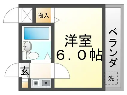 ウイング(1K/4階)の間取り写真