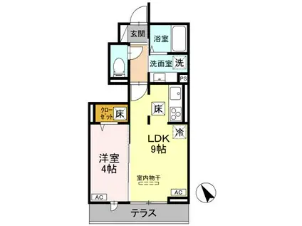 ディールーム甲州街道(1LDK/1階)の間取り写真