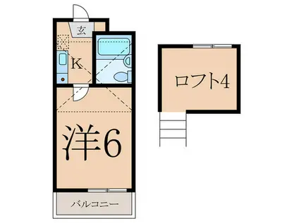シティパレス東久留米II(1K/2階)の間取り写真