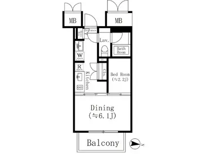 KOENJI CROSSOVER(1DK/3階)の間取り写真