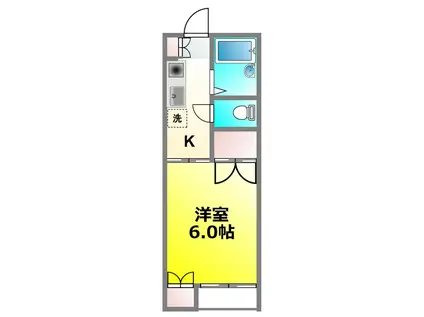 サリーダシティー(1K/1階)の間取り写真