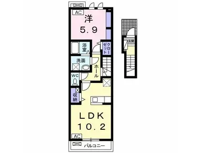 IS・PLACE II(1LDK/2階)の間取り写真