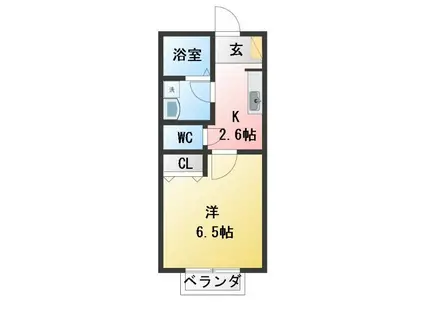 オレンジハウス(1K/1階)の間取り写真