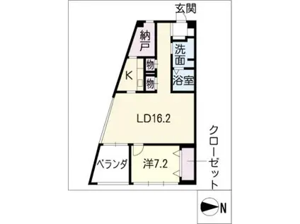 御棚町HILLS(1LDK/3階)の間取り写真