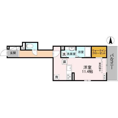 LA MAISON 表町(ワンルーム/1階)の間取り写真