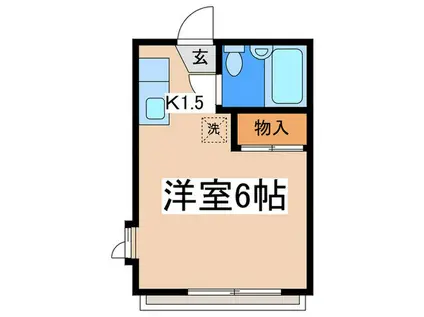 グリ―ンパ―ク(ワンルーム/2階)の間取り写真