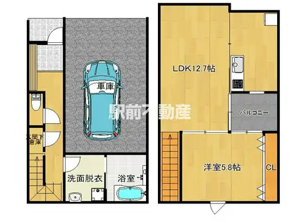 T-REGNO原地蔵(1LDK/1階)の間取り写真