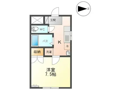 フォレストハイツ(1K/3階)の間取り写真